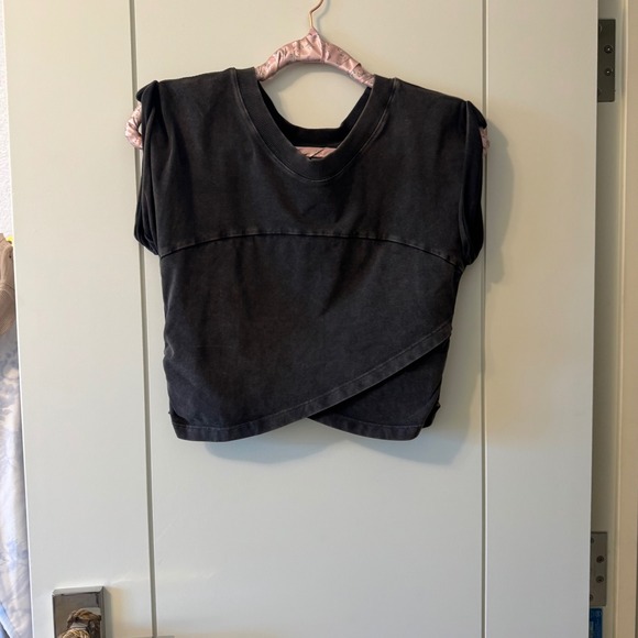 Free People Movement black grey top size medium A16 - Picture 2 of 4